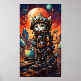 Steampunk Cat I Poster