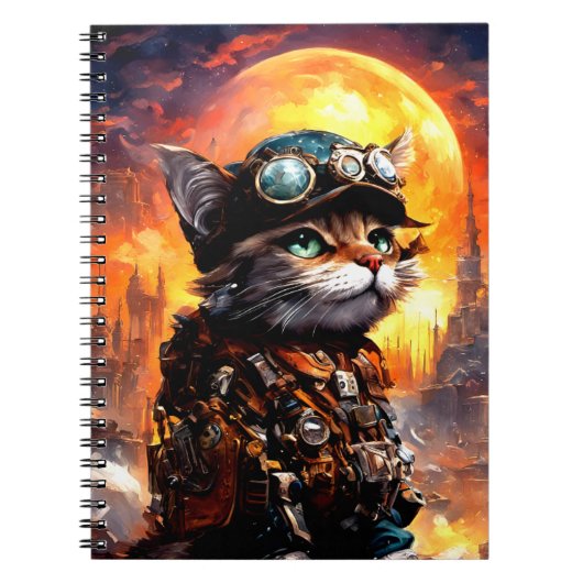 Steampunk Cat II Notitieboek (Voorkant)