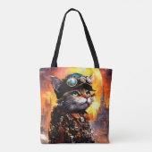 Steampunk Cat II Tote Bag (Achterkant)