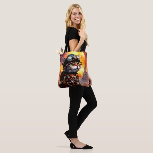 Steampunk Cat II Tote Bag (Op model)