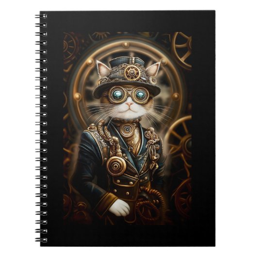 Steampunk Cat in formeel uniform G4R tijdschrift Notitieboek (Voorkant)