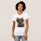 Steampunk Cat Inventor T-shirt (Voorkant volledig)