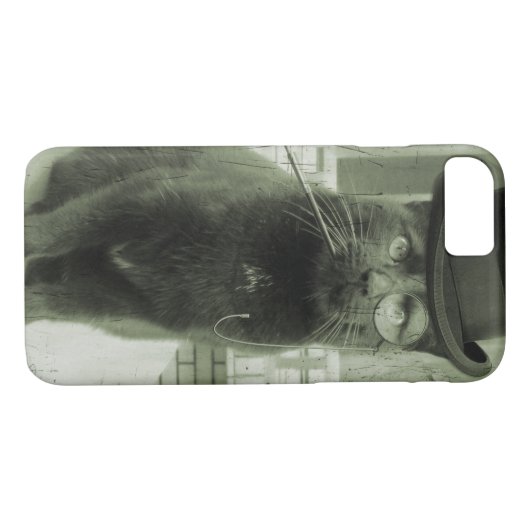 Steampunk Cat iPhone Case (Achterkant (Horizontaal))