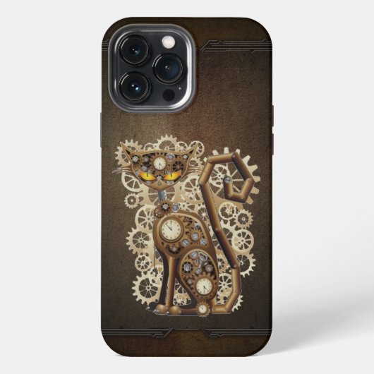 Steampunk Cat iPhone Hoesje (Achterkant)