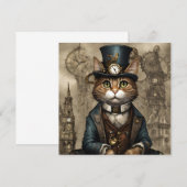 Steampunk Cat Kaart (Voorkant / Achterkant)