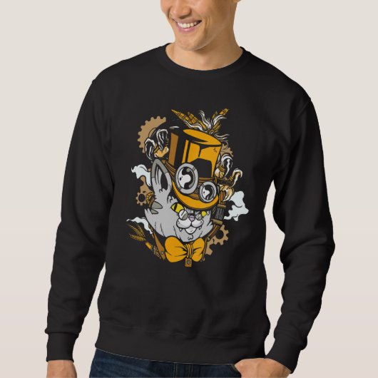 Steampunk Cat Kitten Medieval Trui (Voorkant)