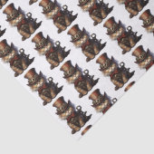 Steampunk Cat Kitten rode hoge hoed Tissuepapier (Detail)