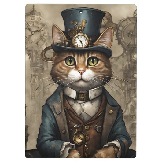 Steampunk Cat Klembord (Achterkant)