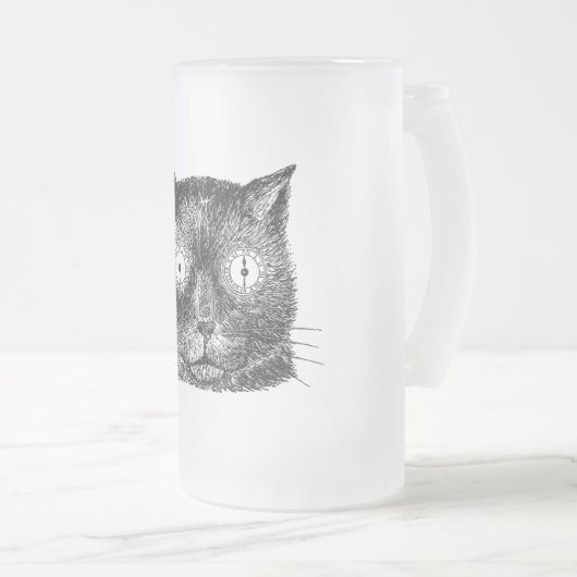  steampunk Cat Matglas Bierpul (Voorkant rechts)