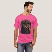 Steampunk Cat Medieval Mechanical Victoriaans Cute T-shirt (Voorkant volledig)