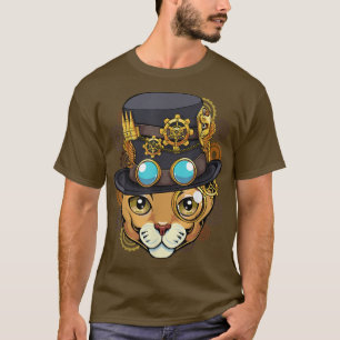 Steampunk Cat Medieval Mechanical Victoriaans Cute T-shirt