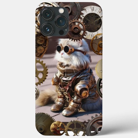 Steampunk Cat met Gears iPhone / iPad hoesje (Achterkant)