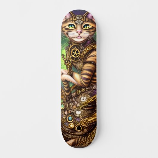 Steampunk Cat Persoonlijk Skateboard (Voorkant)