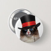 Steampunk Cat Pin Back Button (Voorkant /achterkant)