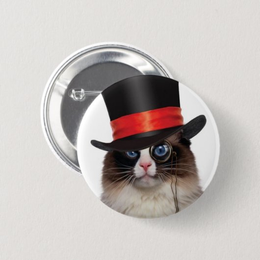 Steampunk Cat Pin Back Button (Voorkant /achterkant)