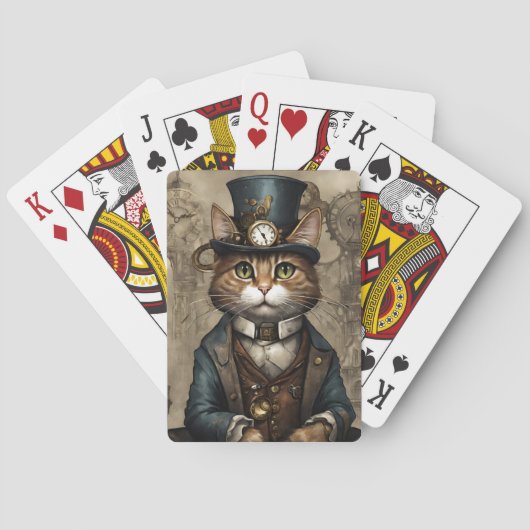 Steampunk Cat Pokerkaarten (Achterkant)