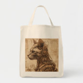Steampunk Cat Retro Tote Bag (Voorkant)