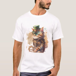 Steampunk Cat Schattig en Cute T-shirt