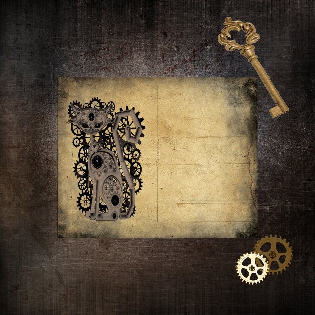  Steampunk Cat Scrapbook Papier (Creator heeft geüpload)