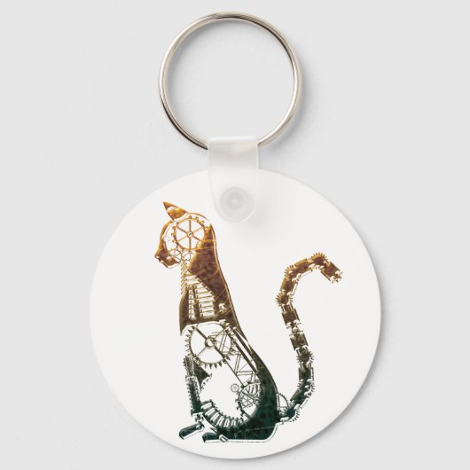 Steampunk cat sleutelhanger (Voorkant)