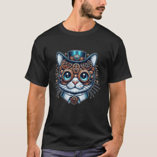Steampunk Cat Steampunk Kitten overdraagt fantasy  T-shirt