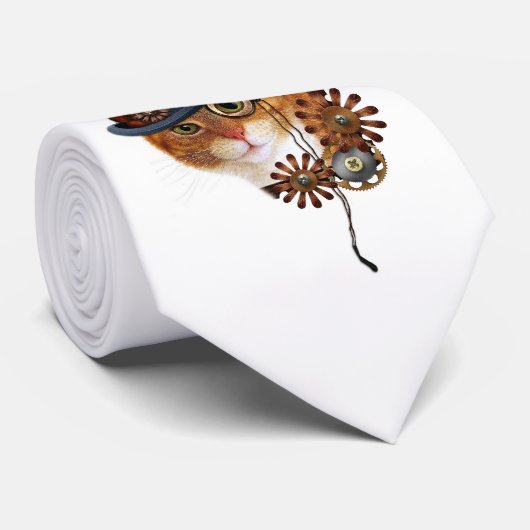 Steampunk Cat Stropdas (Opgerold)