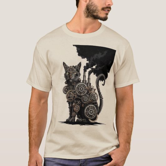 Steampunk Cat T-shirt (Voorkant)