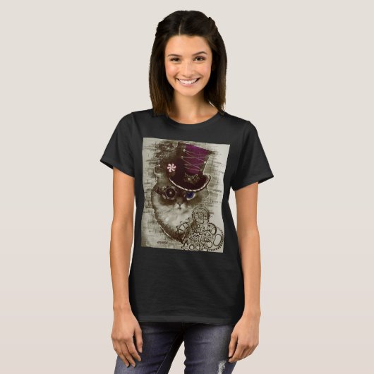 Steampunk Cat T-shirt (Voorkant volledig)