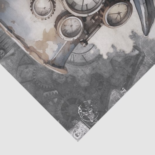 Steampunk Cat Tissuepapier (Detail)