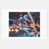 Steampunk cat: top hat, goggle, guitar - Decoupage Inpakpapier Vel (Voorkant 2)