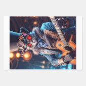 Steampunk cat: top hat, goggle, guitar - Decoupage Inpakpapier Vel (Voorkant)