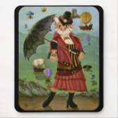 Steampunk Cat Victoriaans Gothic Fantasy Mousepad Muismat (Voorkant)