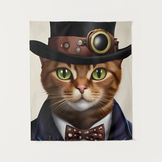 Steampunk Cat Wandkleed (Voorkant)
