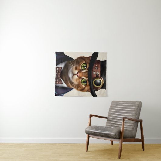 Steampunk Cat Wandkleed (In Situ (horizontaal))