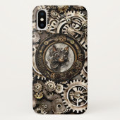 Steampunk Cat Wearing Goggles - iPhone X Hoesje (Achterkant)