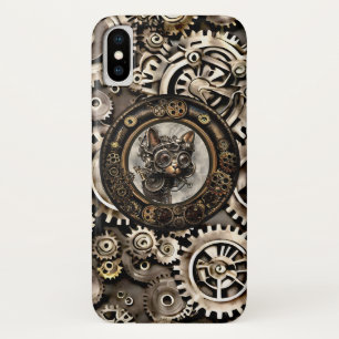 Steampunk Cat Wearing Goggles - iPhone X Hoesje