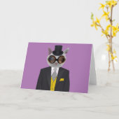 STEAMPUNK CAT-WENSKAARTEN KAART (Gele Bloem)