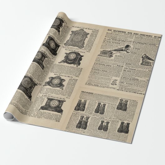 Steampunk-cataloguspagina's Cadeaupapier (Uitgerold)
