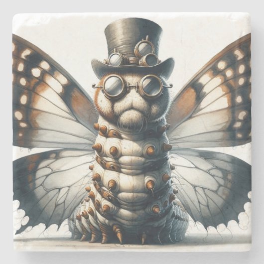 Steampunk Caterpillar Stone Onderzetter (Voorkant)