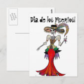 Steampunk Catrina / Dia de los Muertos Card Briefkaart (Voorkant / Achterkant)