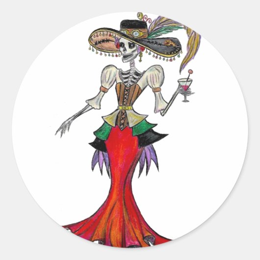 Steampunk Catrina, Dia de los Muertos sticker (Voorkant)
