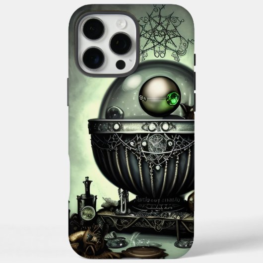Steampunk  Cauldron en Magische Punten op Groen Case-Mate iPhone Case (Achterkant)