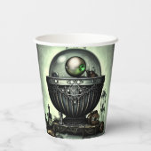 Steampunk  Cauldron en Magische Punten op Groen Papieren Bekers (Achterkant)