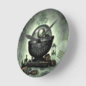 Steampunk Cauldron en Magische Punten op Groen Ronde Klok (Hoek)