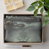 Steampunk Cauldron en Magische Punten op Groen Tissuepapier (Geschenk)