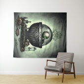 Steampunk  Cauldron en Magische Punten op Groen Wandkleed (In Situ (horizontaal))