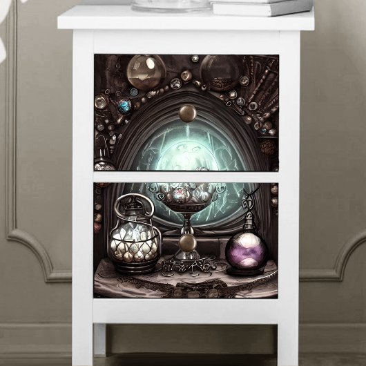 Steampunk Cauldron met Crystal Ball en Orbs Tissuepapier