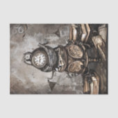  Steampunk Cauldron Spell Boeken en Klokken Tissuepapier (Voorkant)