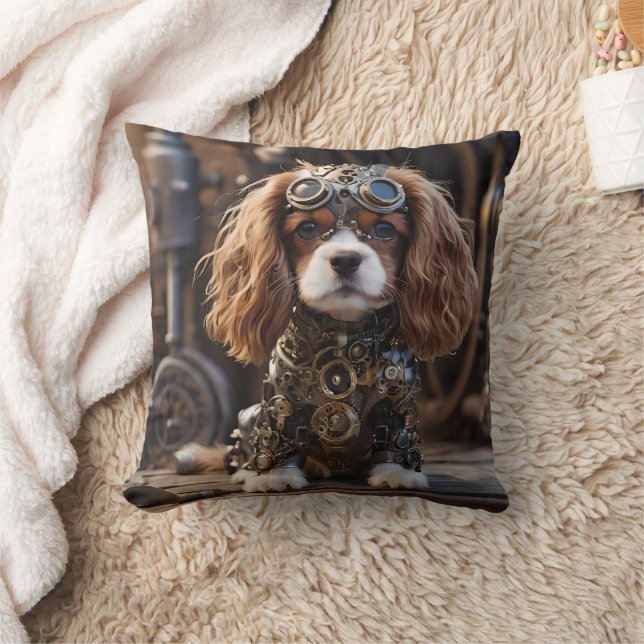 Steampunk Cavalier Spaniel Puppy, Kussen (Deken)