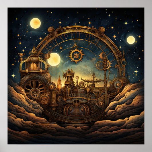 Steampunk Celestial Art Poster (Voorkant)